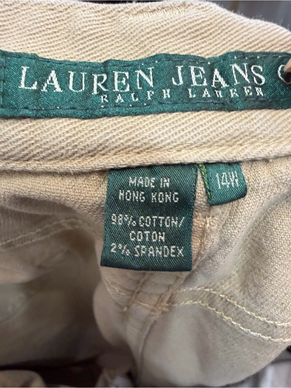 Lauren Ralph Lauren Jeans 14W Tan Braided Side Detail Straight Leg Pants - Picture 15 of 16